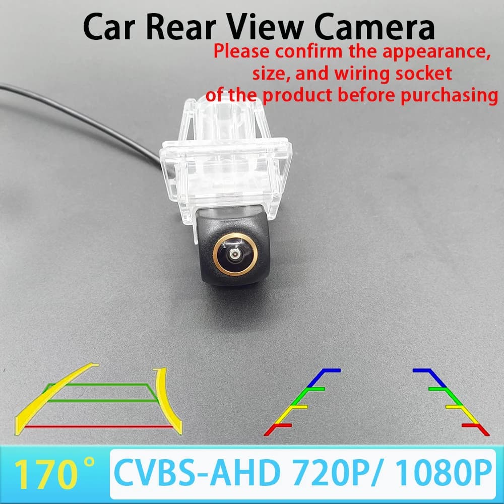 Telecamera posteriore per auto da 170 gradi AHD 1080P CVBS per Mercedes Benz MB Classe C W204 W212 W207 C207 2007 ~ 2015 Veicolo Track/Righello