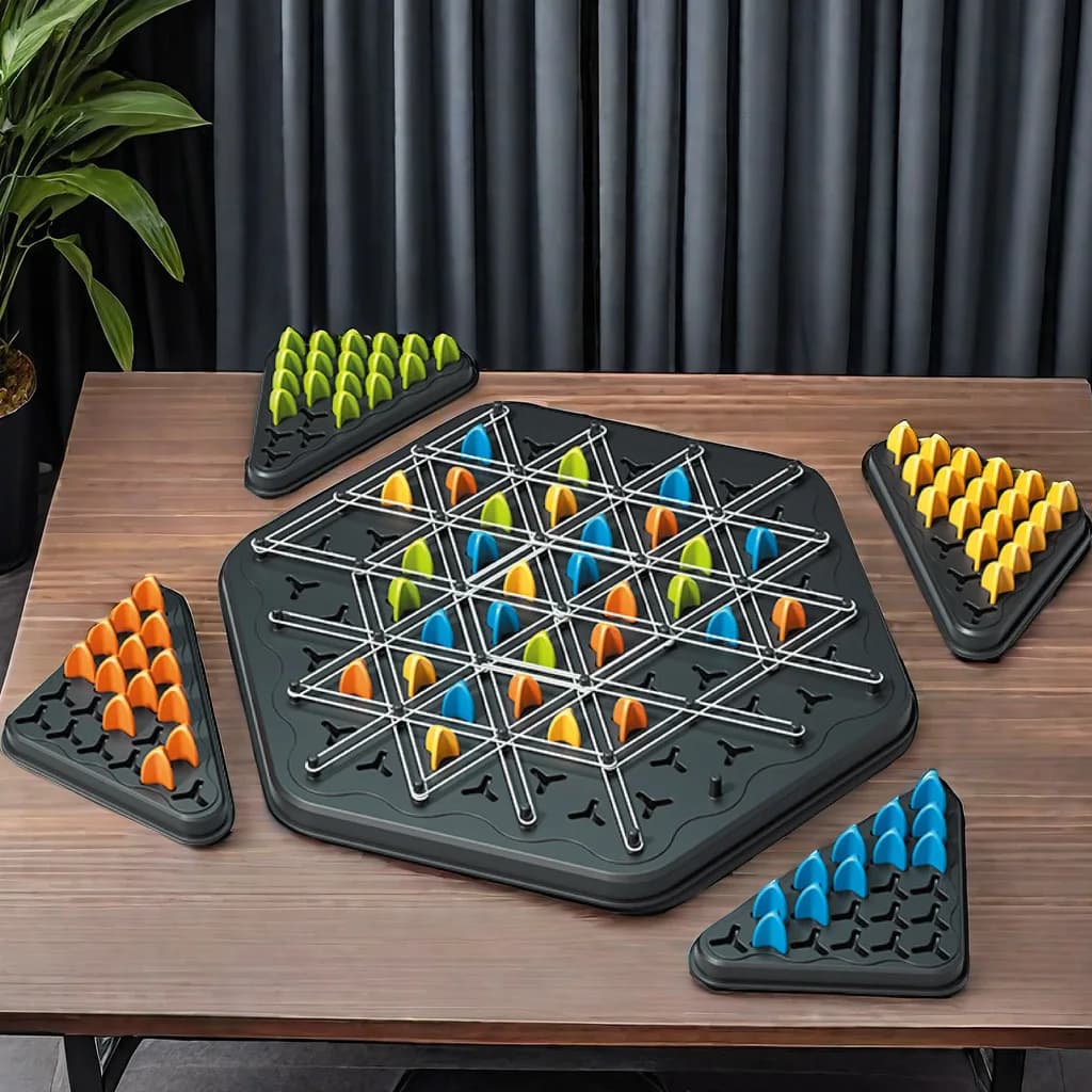 New Chain Triangle Chess Game Triggle Rubber Band Game Educational Interactive Game Battle Set per il regalo della festa di famiglia