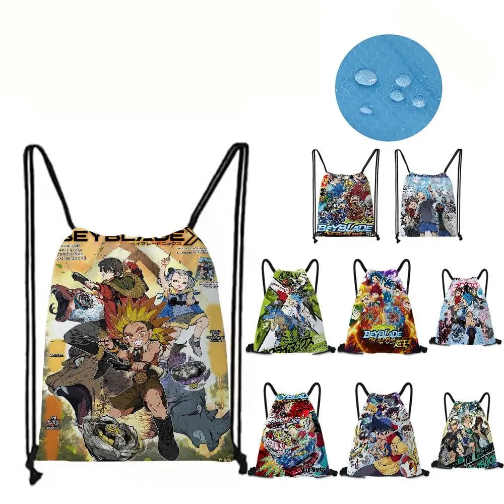 Cool B-Beyblade Burst Zaino con coulisse Borse Sack Pack Tote Storage Borsa in poliestere sfusa per sport, palestra, viaggi, nuoto