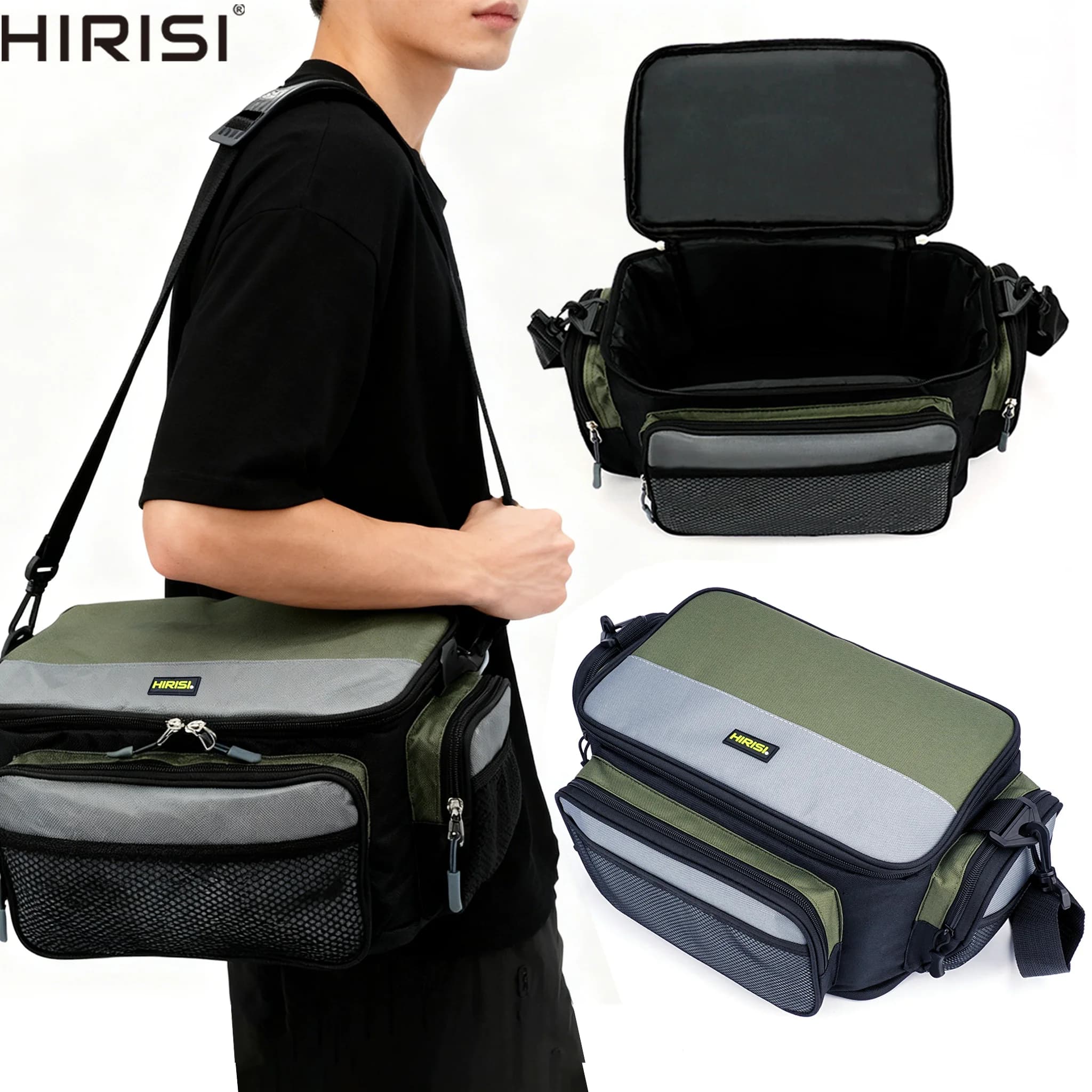 Hirisi W127 Large Capacity Oxford Fishing Equipment Bag Multifunctional Shoulder Bags for Outdoor Fishing Tool Box
