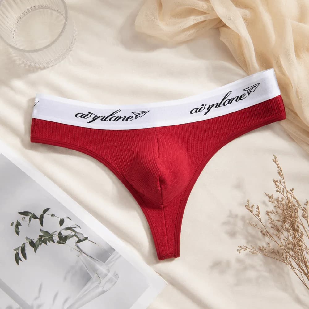 Fashionable T-back Bikini Briefs Low Waist Lingerie Thong Male Patchwork Breathable Men Underwear Sports