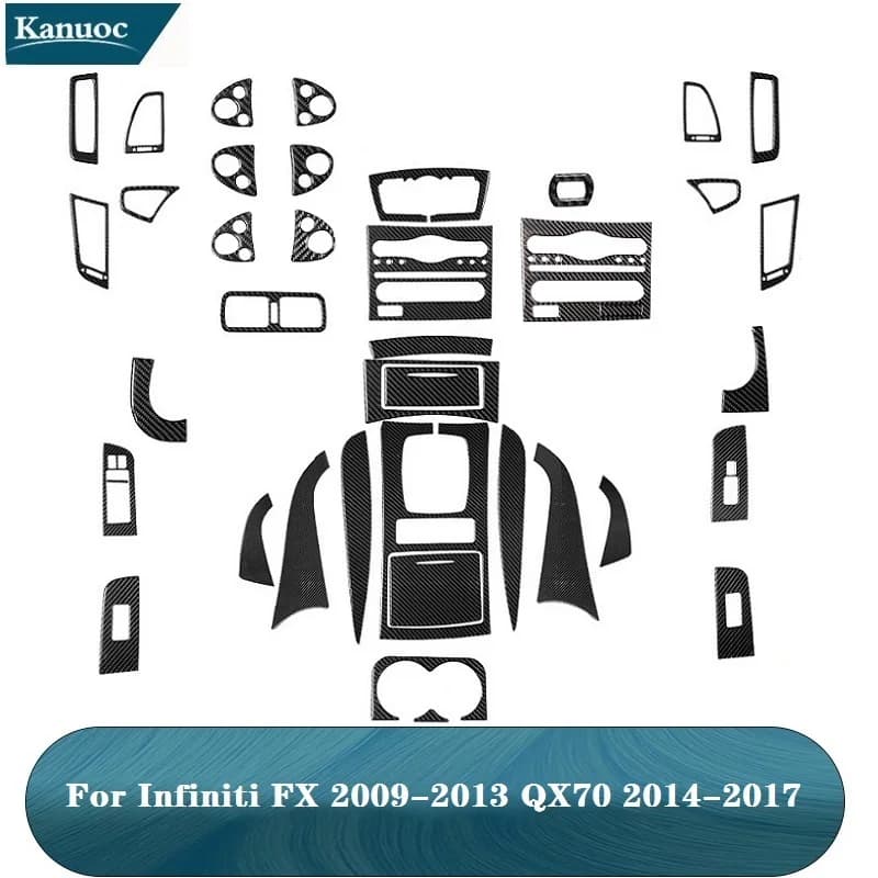 Adesivi neri in fibra di carbonio imitazione auto per Infiniti FX 2009-2013 QX70 2014-2017 Accessori per lo styling dell'auto