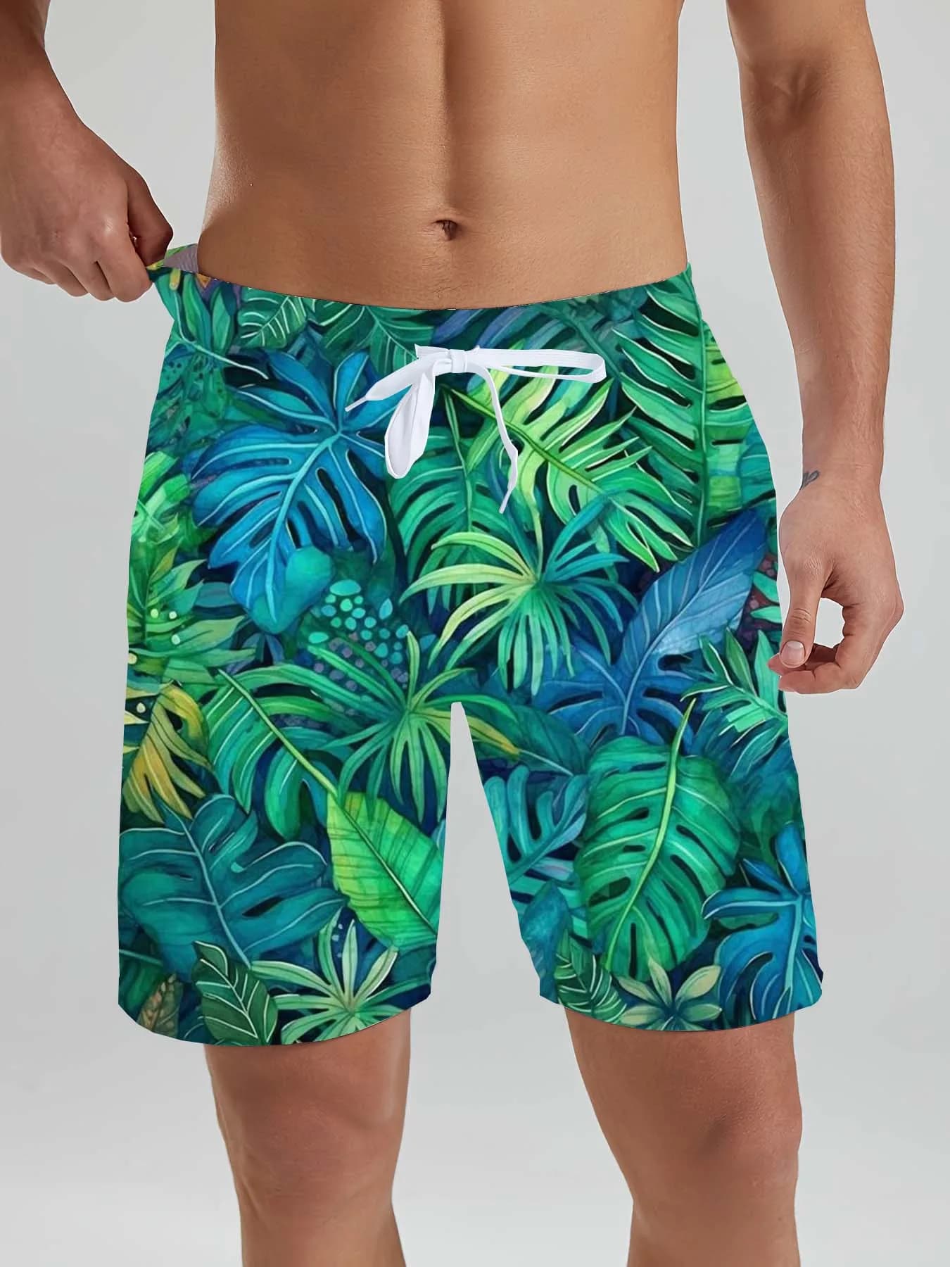 Hawaiian men's Beach Shorts Tropical Plant Beach Patterns 3D Printed men's Shorts Summer Swin Trunks Vacation men's Clothing