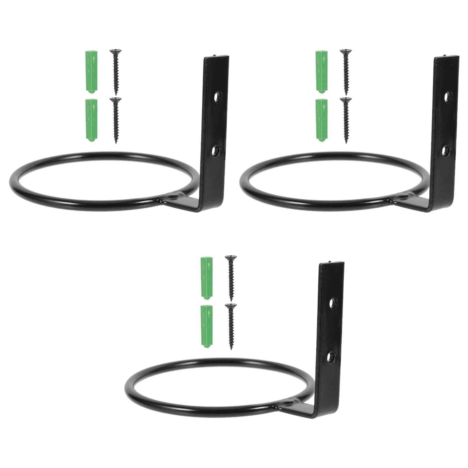 3Pcs Wall-Mounted Plant Pot Rings Iron Flower Pot Hanging Rack Balcony Bonsai Holder Gardening Vertical Flowerpot Stand Storage