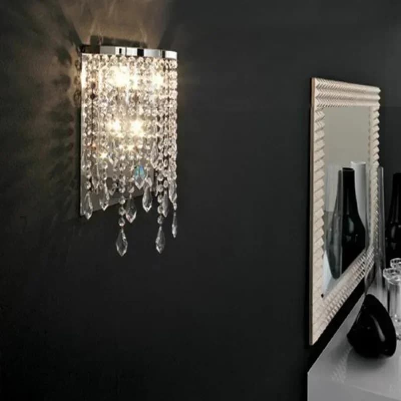 Luci da specchio moderne Trucco contemporaneo a LED per bagno per lampada da parete in cristallo per camera da letto