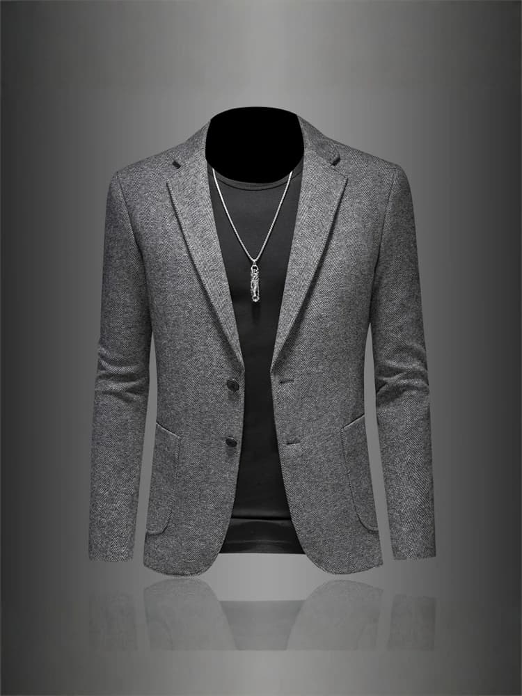 Casual Plaid Men's Suit Jacket 2025 Spring Fashion Korean Style Slim Fit Business Single Piece Upper Apparel