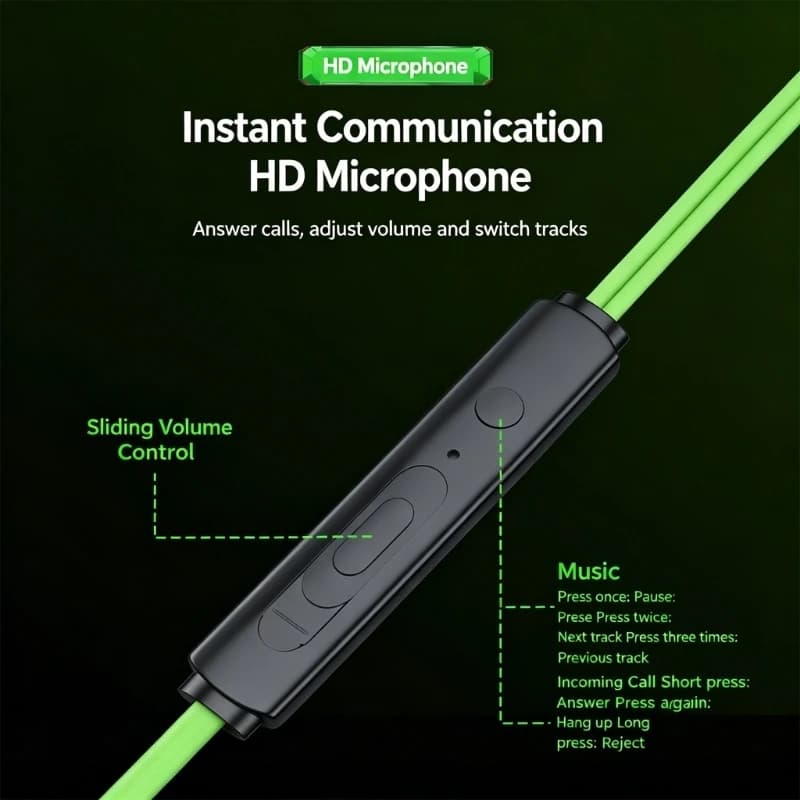 E1PF Gaming Headsets in Ear Earbuds With 7.1 Surround Sound And Detachable Mic For PC Phone Laptop Computer
