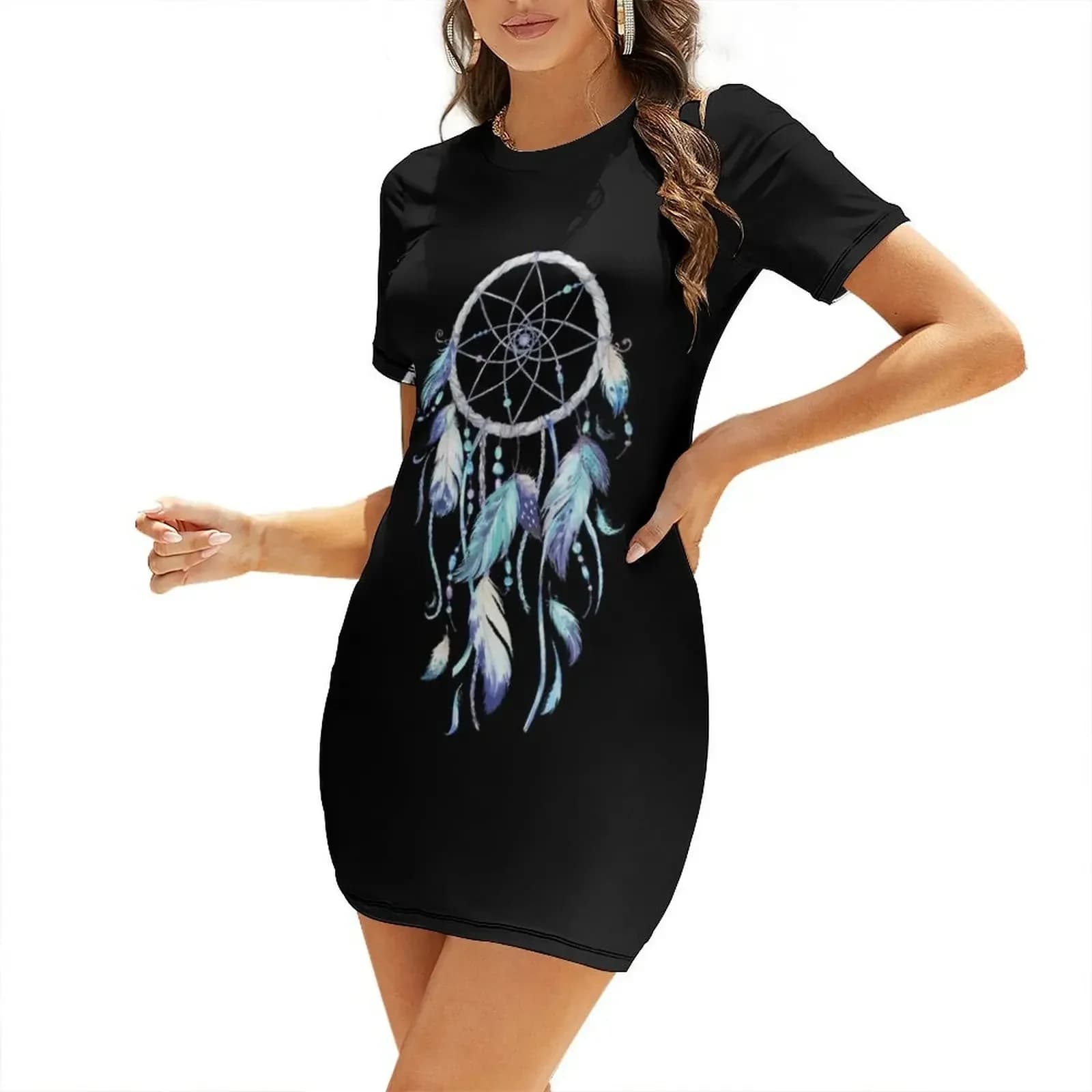 Dream Catcher Short-Sleeved Dress summer women's dress 2026 evening dress ladies summer women 2026 Bride dresses