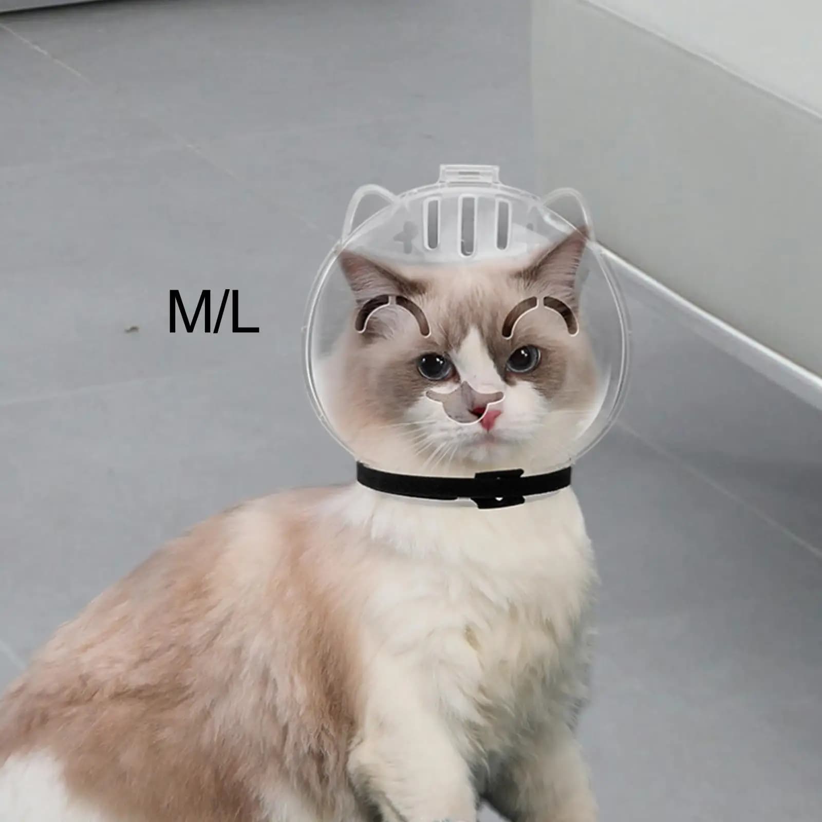 Museruola per gatti traspirante Cappuccio regolabile Maschera per toelettatura animali Protezione anti-morso per il bagno di rifinitura delle unghie