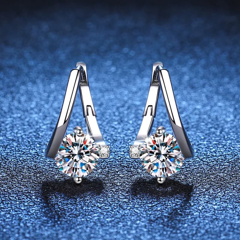 Orecchini in moissanite con diamanti in platino 18 carati per donna Orecchini in platino PT950 luce di lusso qualità della moda 1 carato colore D