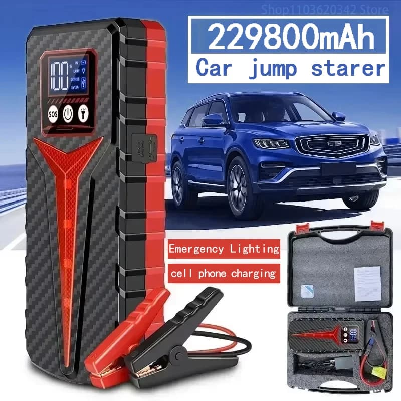 229800mAh Caricabatteria per avviamento di emergenza per auto Accumulatori e caricabatteria portatile di emergenza per lanciatore di avviamento per veicoli 12V