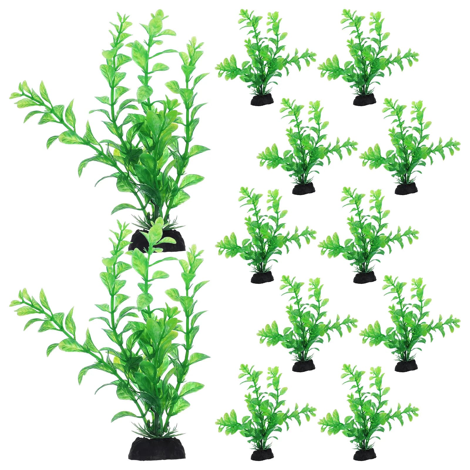 12 Pezzi di Erba Decorativa per Acquario, Piante Artificiali in Plastica per Decorazione Paesaggistica di Vasche per Pesci, Adatte a Tutti i Tipi di Pesci