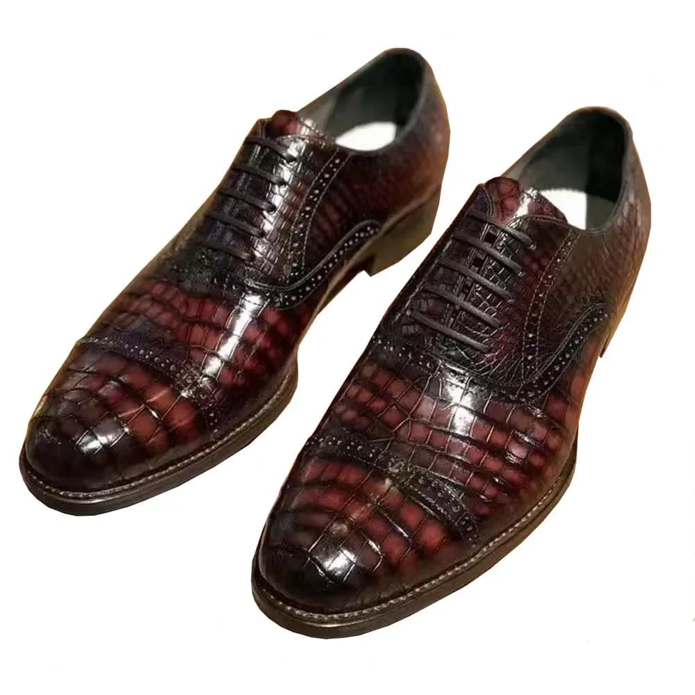 yinshang scarpe eleganti da uomo scarpe formali da uomo scarpe in pelle di coccodrillo maschile colore pennello coccodrillo