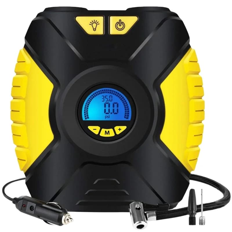 Pompa per pneumatici automatica del compressore per auto della pompa d'aria portatile digitale CE 12V con gonfiatore per pneumatici con manometro digitale a luce LED