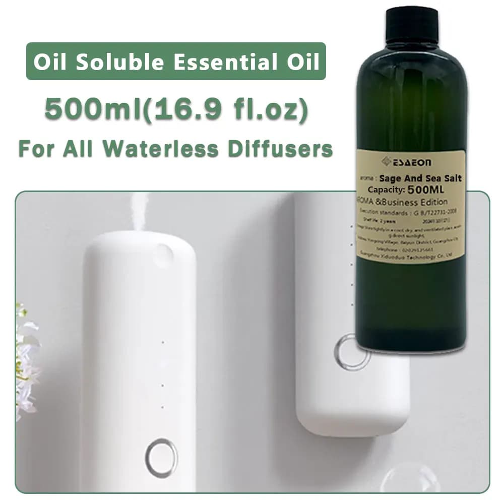 ESAEON Aroma Machine Oil - Essential Oil For All Waterless Aromatherapy Machines, Marriott Sage And Sea Salt - 500ML(16.9 fl.oz)