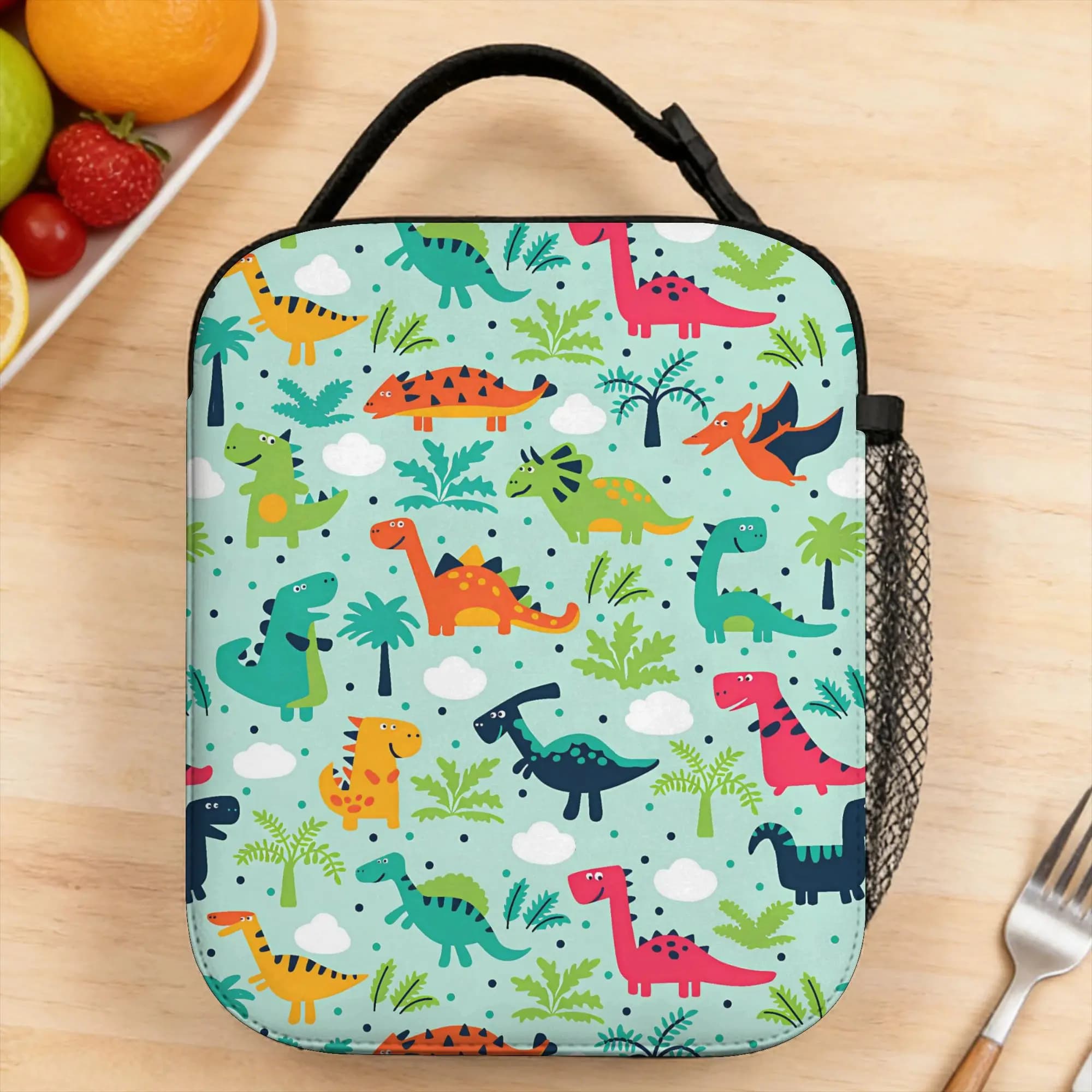 Cartoon Anime Dinosaur Lunch Bag Funny Lunch Box For Women Outdoor Picnic Cooler Bag Waterproof Thermal Lunch Bags