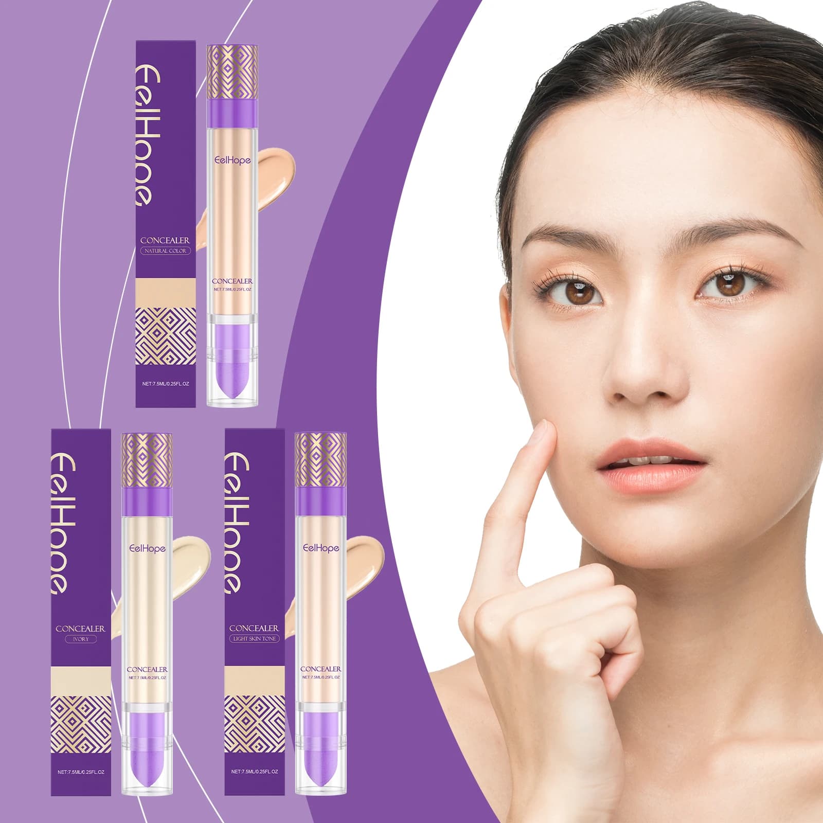 Il correttore migliora l'elasticità della pelle illumina la carnagione non facile da rimuovere il trucco liquido idratante leggero per le imperfezioni di cerchi scuri
