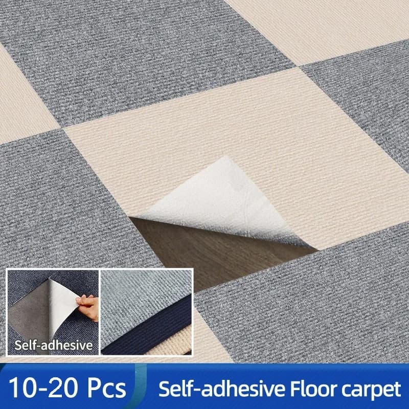 10/20pcs 30x30cm Tappeto autoadesivo Piastrelle per pavimenti Adesivo Tappeti quadrati Peel and Stick Tappetino Pavimentazione Camera da letto Decorazioni per la casa