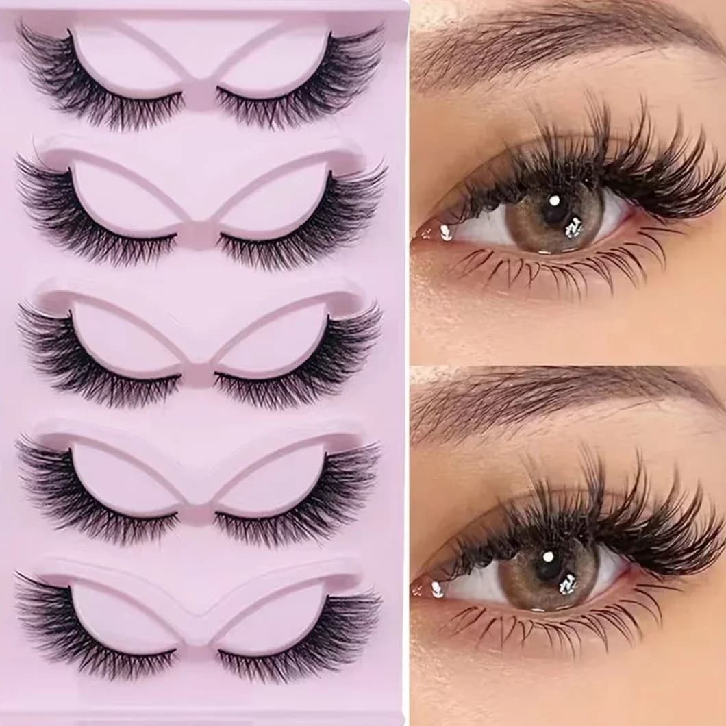 5 pairs of eyelashes cat eyelashes fake eyelashes lashes to cat eyes soft extensions fake eyelashes