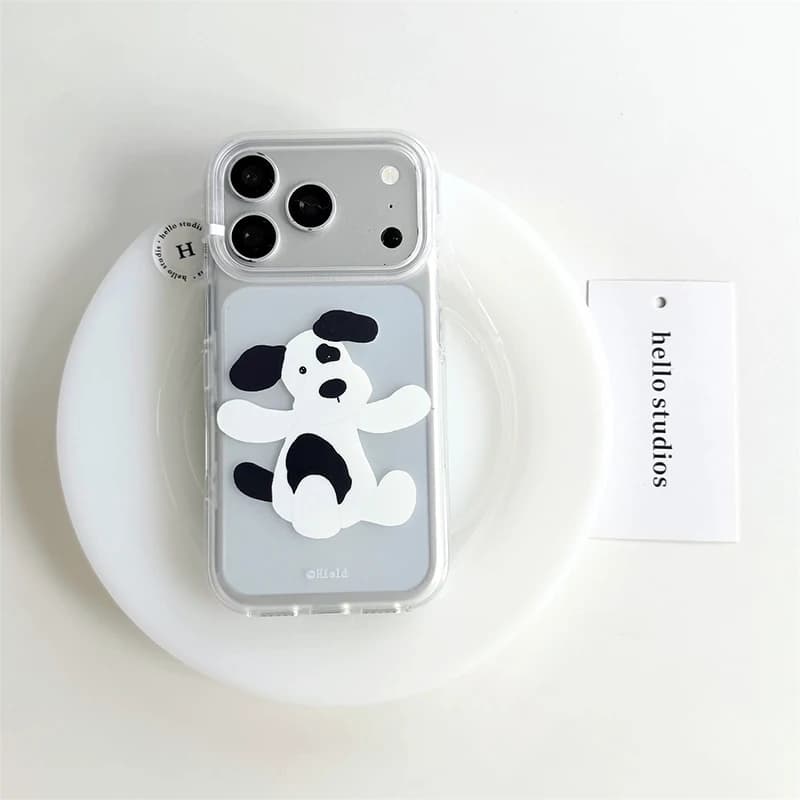 Ins Cute Spotted Puppy Frosted Phone Case For iPhone 17 Air 16e 16 Pro Max 15 14 Plus 13 12 11 Shockproof Silicone Back Cover
