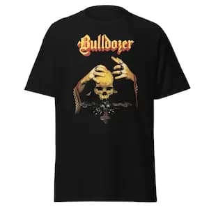 Bulldozer Band T-Shirt: Vintage Thrash Metal Merch Fashion, Gothic Death Melodic Thrash Metal Band Short Sleeve