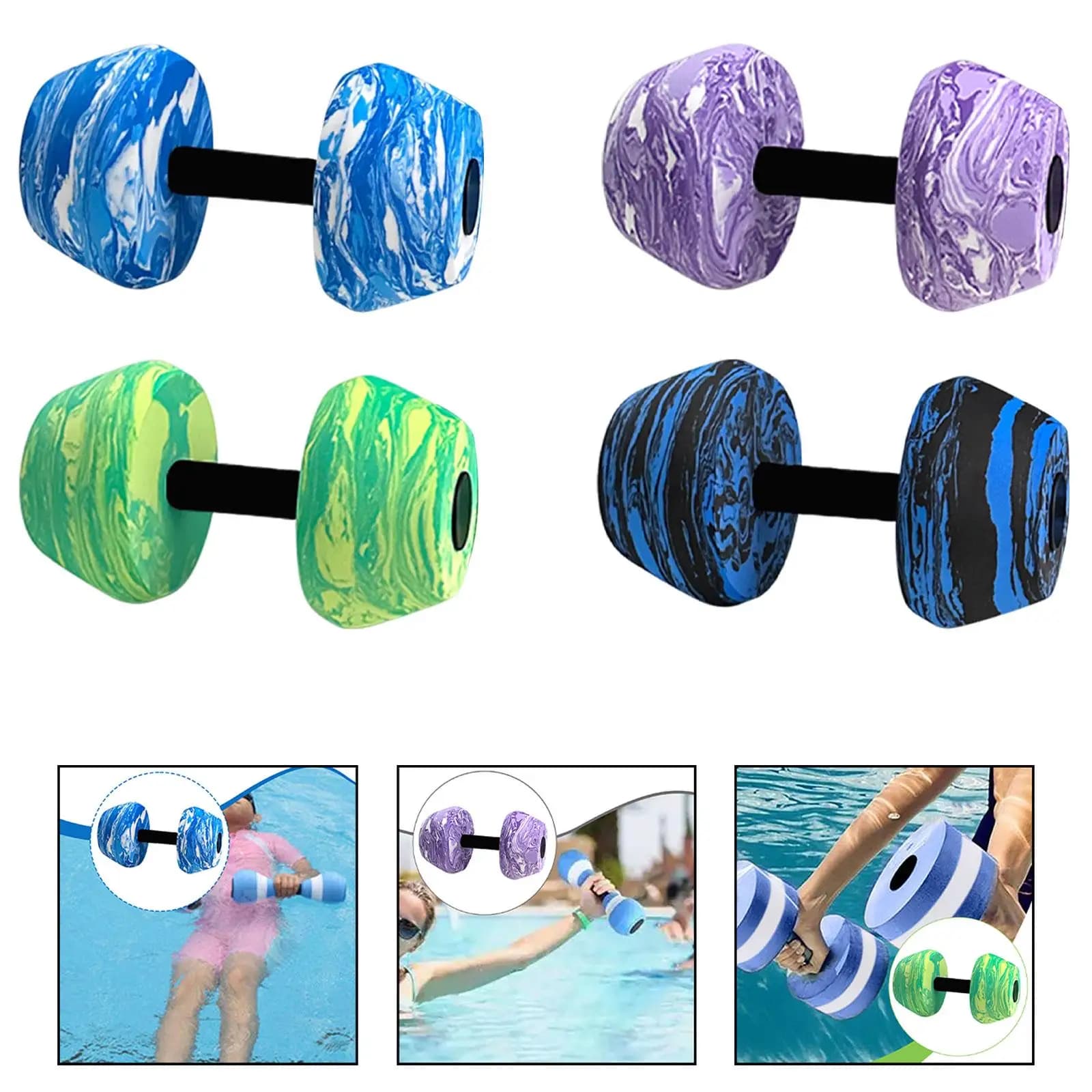 Water Exercise Maintenance Duration Pool Fitness Premium, Professional, Pool Manubri with EVA Water Handlebars