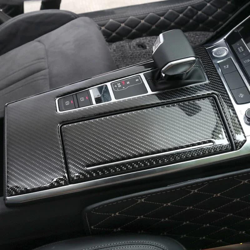 Central carbon fiber console Gear panel Trim Cover decoration for Audi A6 C8 A7 2019-2021 Car Styling Interior accessories