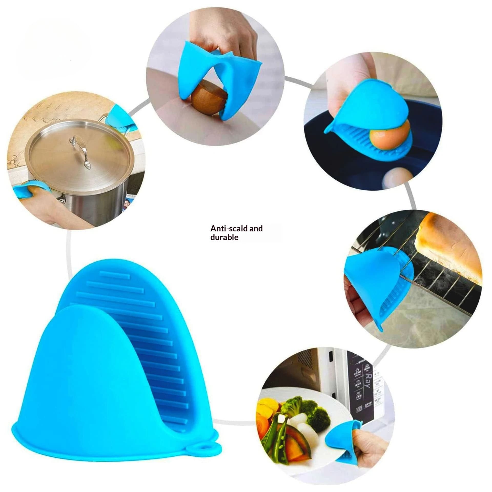 Guanti anti-calore in silicone per forni a microonde Guanti resistenti al calore per forni da forno addensati e resistenti al calore