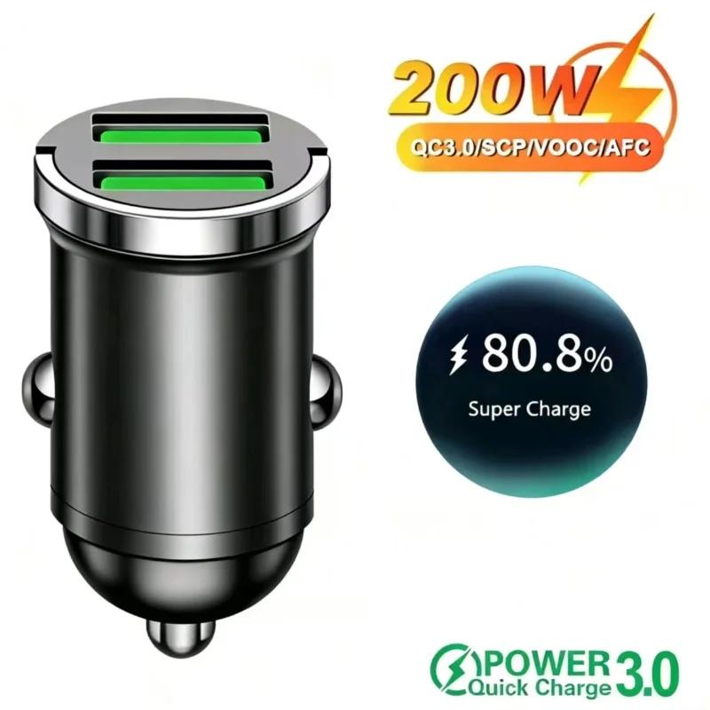 USB Charger for 200W Cars, Quick Charger PD USB 3.0, USB Type C Adapter for Fast Charging of iPhone Phones, Xiaomi 17 15, Samsung, VIVO