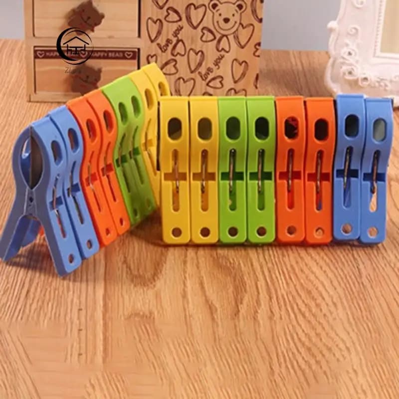 8 pz/set grandi clip di plastica appendiabiti antivento telo mare mollette potenti organizzatori di mollette con morsetto a molla