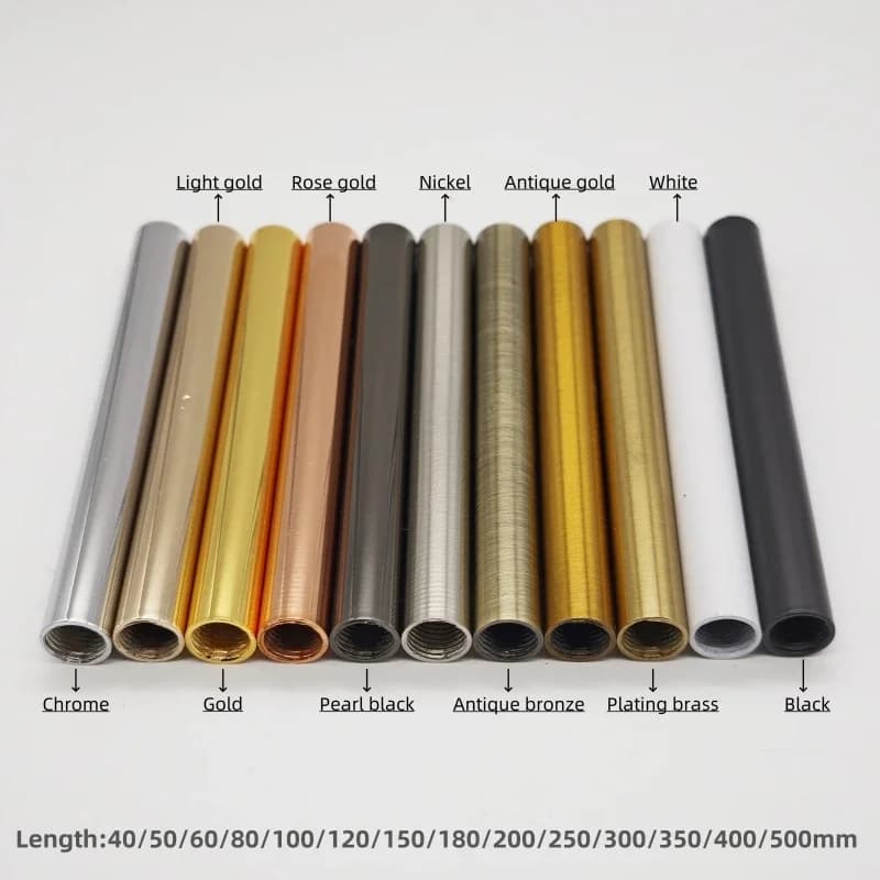Lampada da scrivania con tubo interno elettroplaccato da 11,5 mm verniciato a spruzzo, accessori hardware per illuminazione con vite cava, per riparazione e assemblaggio fai-da-te