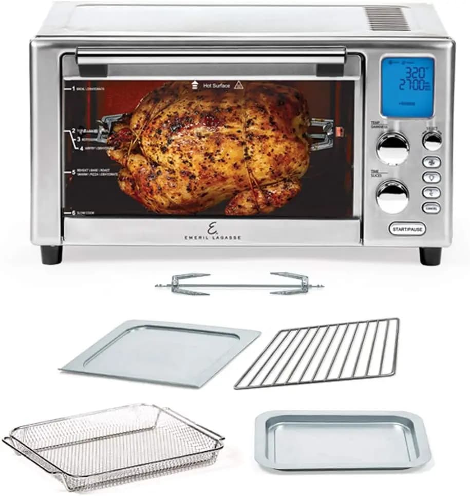 Home Cooking, Stainless Steel Air Fryer, XL Capacity, 9-in-1 with 12 Pre-Set Cooking Functions