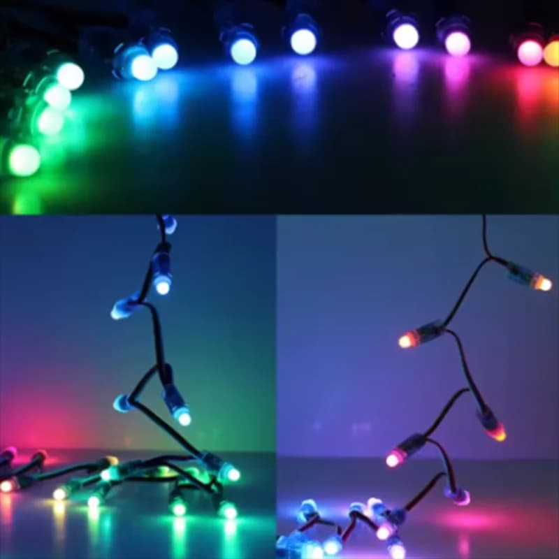 NEW 2026 50pcs 12mm WS2811 IC RGB Full Color Pixels Digital Addressable 5V LED Module Light Waterproof Point Chrismas String