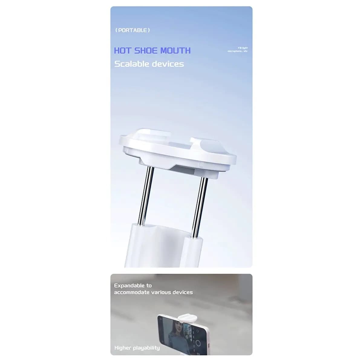 Treppiede per telefono con apertura/chiusura automatica a 360° ° Bastone per selfie girevole con treppiede estensibile con telecomando Bluetooth e zoom per telefono