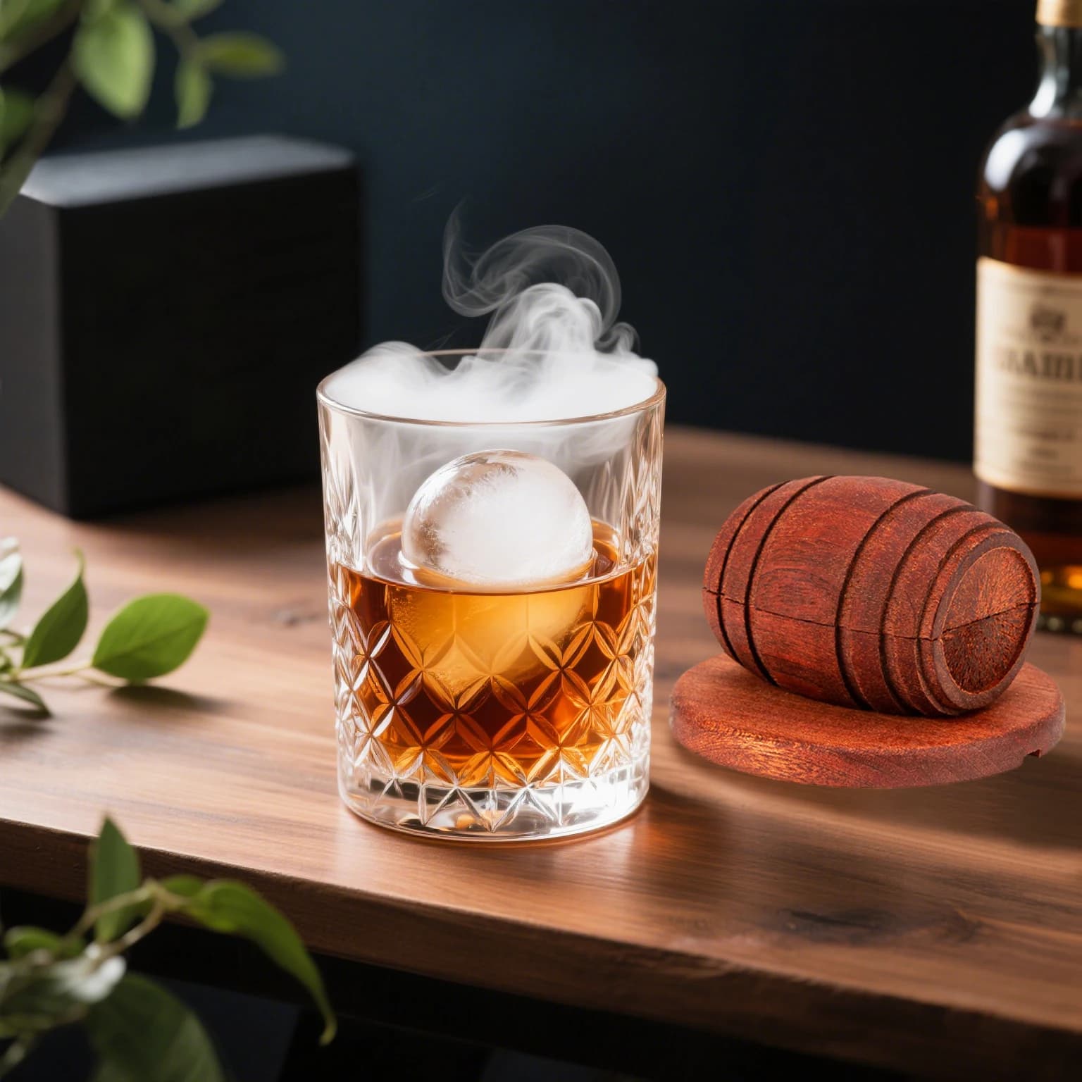 Kit per affumicatore da cocktail con cubetti per stampi per ghiaccio, cucchiaio da torcia, kit per bevande vecchio stile con regali per affumicatore di whisky Bourbon per uomo