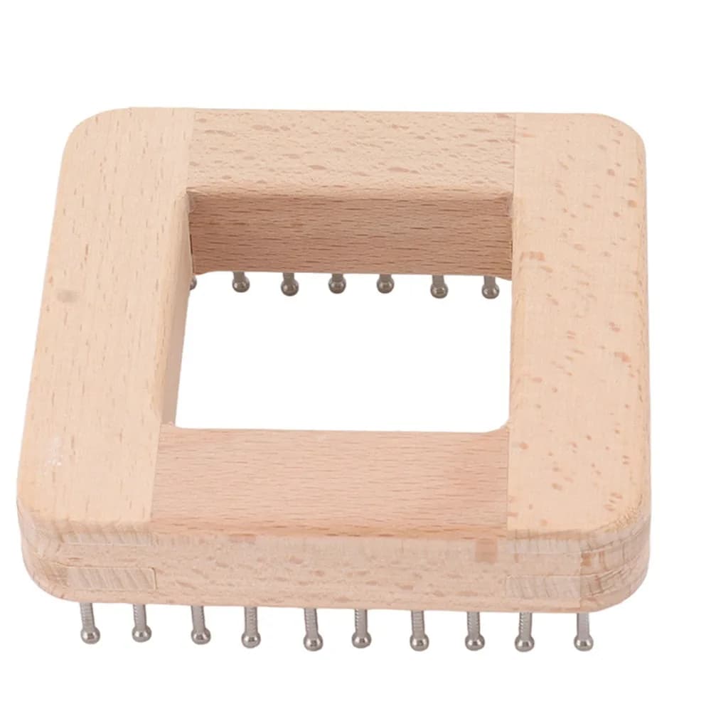 Efficient Wooden Knitting Loom Solid Square Yarn Knitter Grid Creative Craft Loom Scarf Weave