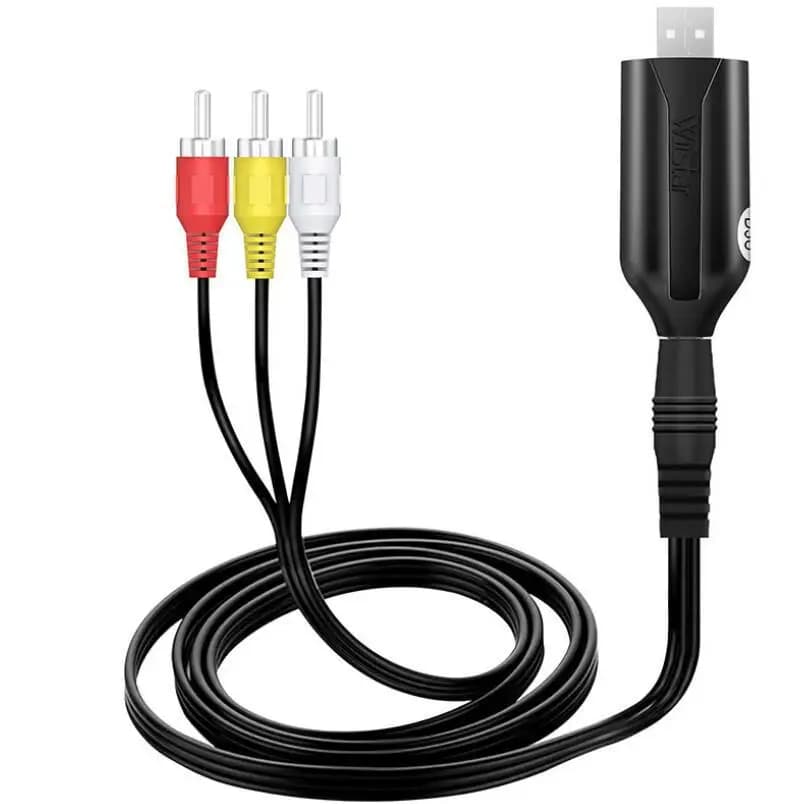 Convertitore da VHS a digitale, collegamenti audio Scheda video Cpture USB 2.0, convertitore audio video da RCA AV a USB, dispositivo di acquisizione video 1080P