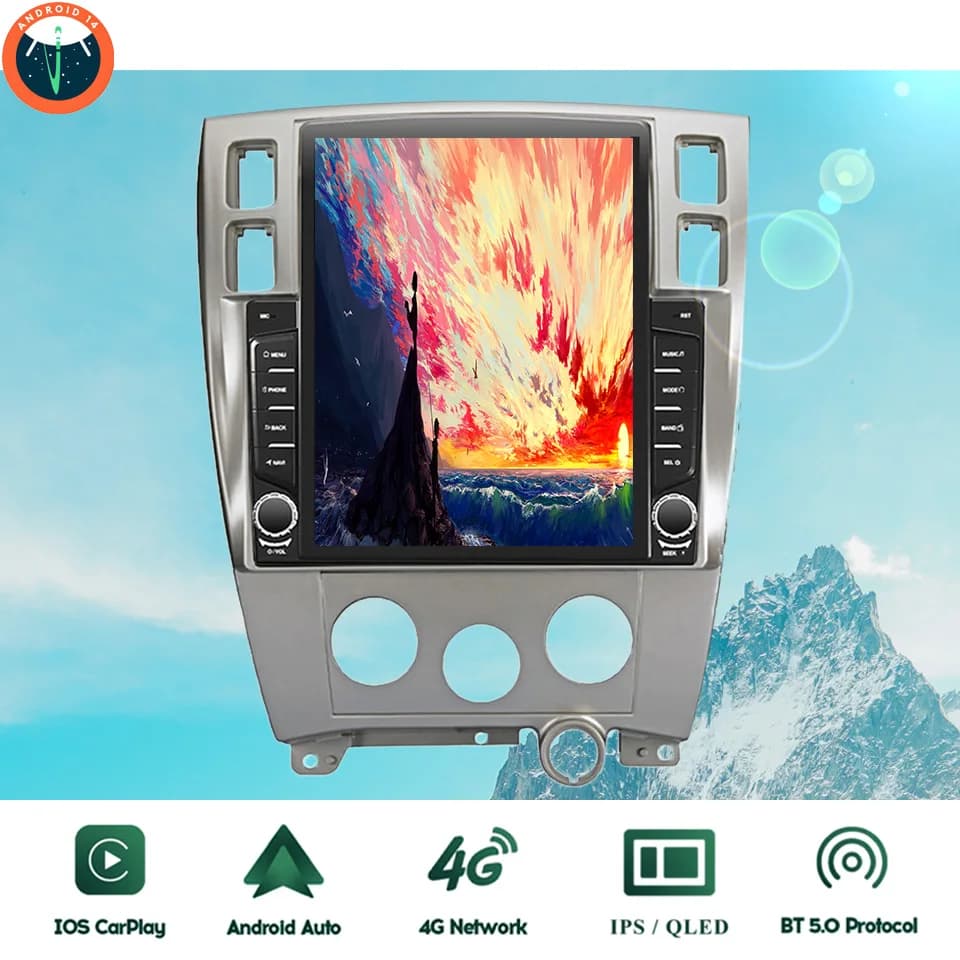 8G + 128G Android 14.0 Car Multimedia HU Per Hyundai Tucson 2004 2006 2009 2Din Auto Radio Audio Stereo GPS Navi 4G Lte Carplay BT