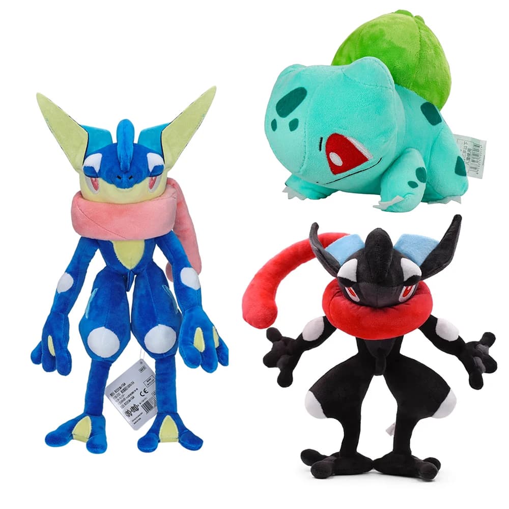 Greninja Bulbasaur Plush Toy Pokemon Froakie Evolution Frog Ninja Cartoon Image Stuffed Doll Christmas Gifts