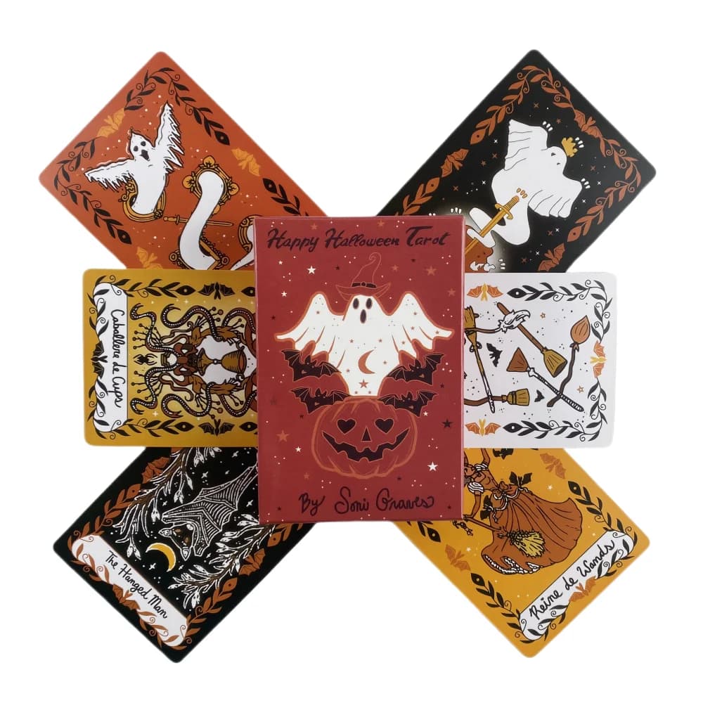 Carte dei Tarocchi per Halloween, Gioco da Tavolo di Divinazione per Uomini e Donne, Carte Oracolo Classiche dei Tarocchi