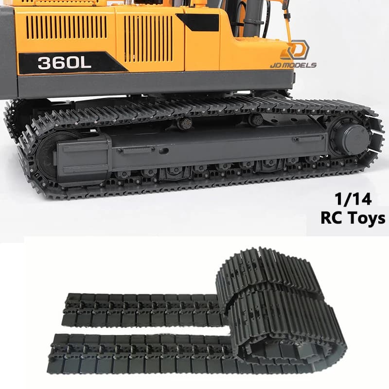 Kit Cingoli Simulati in Metallo JDM-1A per Escavatore Idraulico RC 1/14, Parti per Escavatore RC JDM-1JDM-106, Modello di Cingoli in Metallo