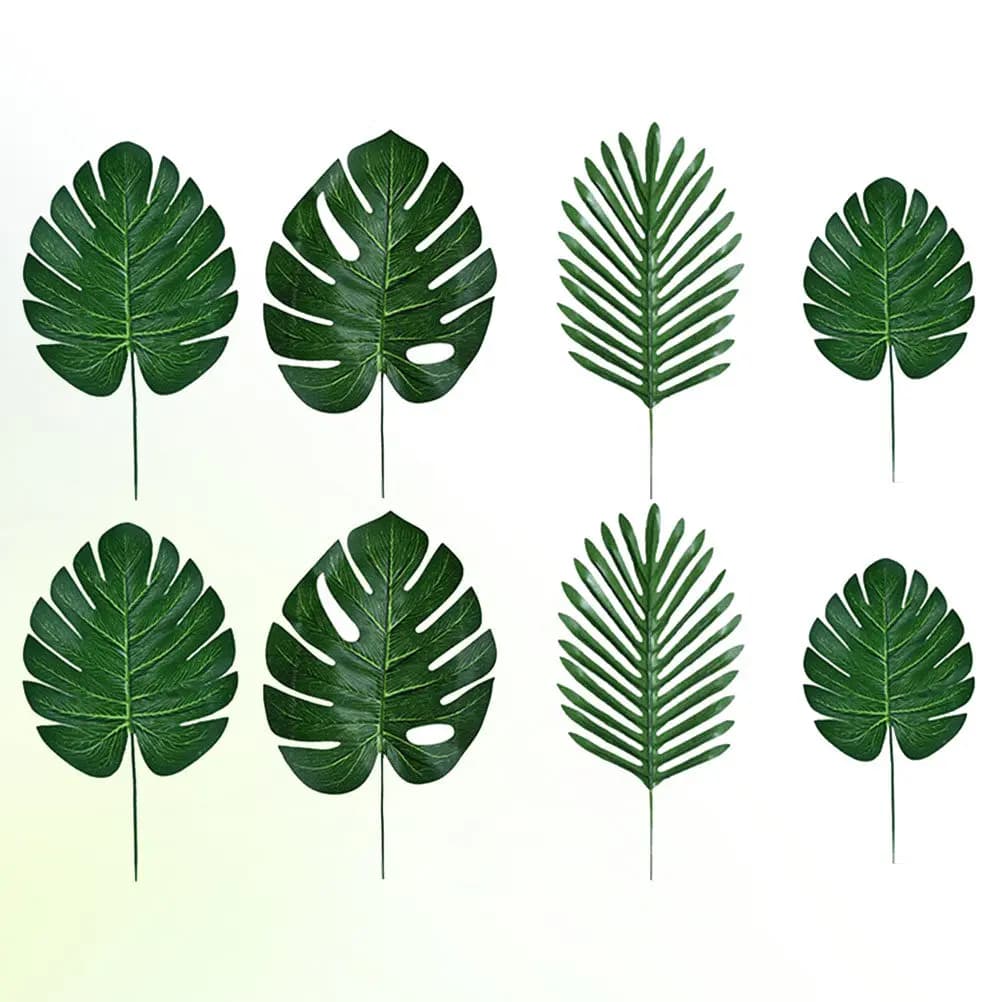 48Pcs Fake Monstera Leaves Premium Artificial Tropical Plant 4 Sizes Ideal Home Office Party Decoration Supplies