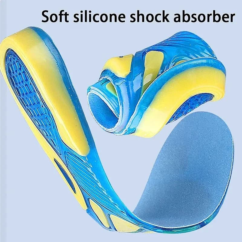 Soft Silicone Shock Absorption Insoles Cuttable Sports Cushion Inserts Breathable Comfort Running Shoe Insoles 2/4Pcs Available