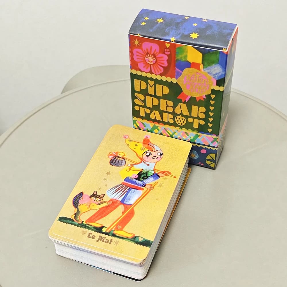 Tarocchi Pipspeak in lingua francese Un delizioso mazzo da 78 carte in stile masiglia Abbraccia il mondo stravagante della lettura Pip 10,3 * 6 cm