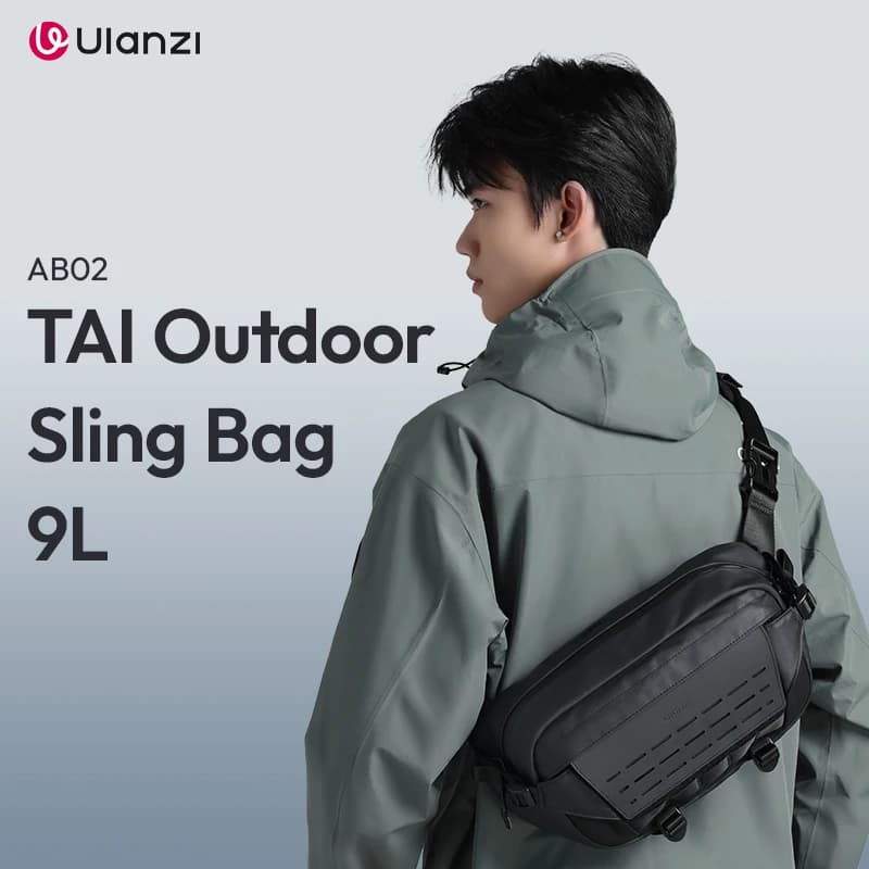 Borsa a tracolla tattica impermeabile Ulanzi AB02 TAI da 9 litri con velcro per fotografi, viaggi, escursioni e uso quotidiano