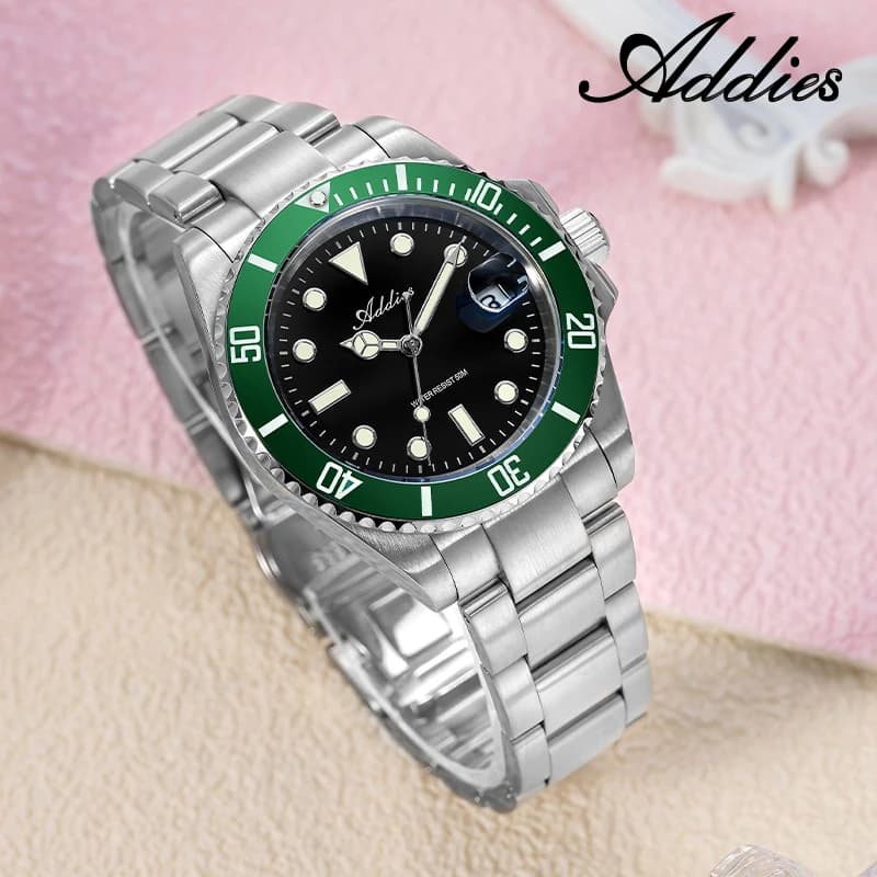 Addies 36mm Couple's Watch New Luxury BGW9/C3 Luminous 316L Stainless Steel Waterproof Diving Quartz Wristwatch Lover AW25902
