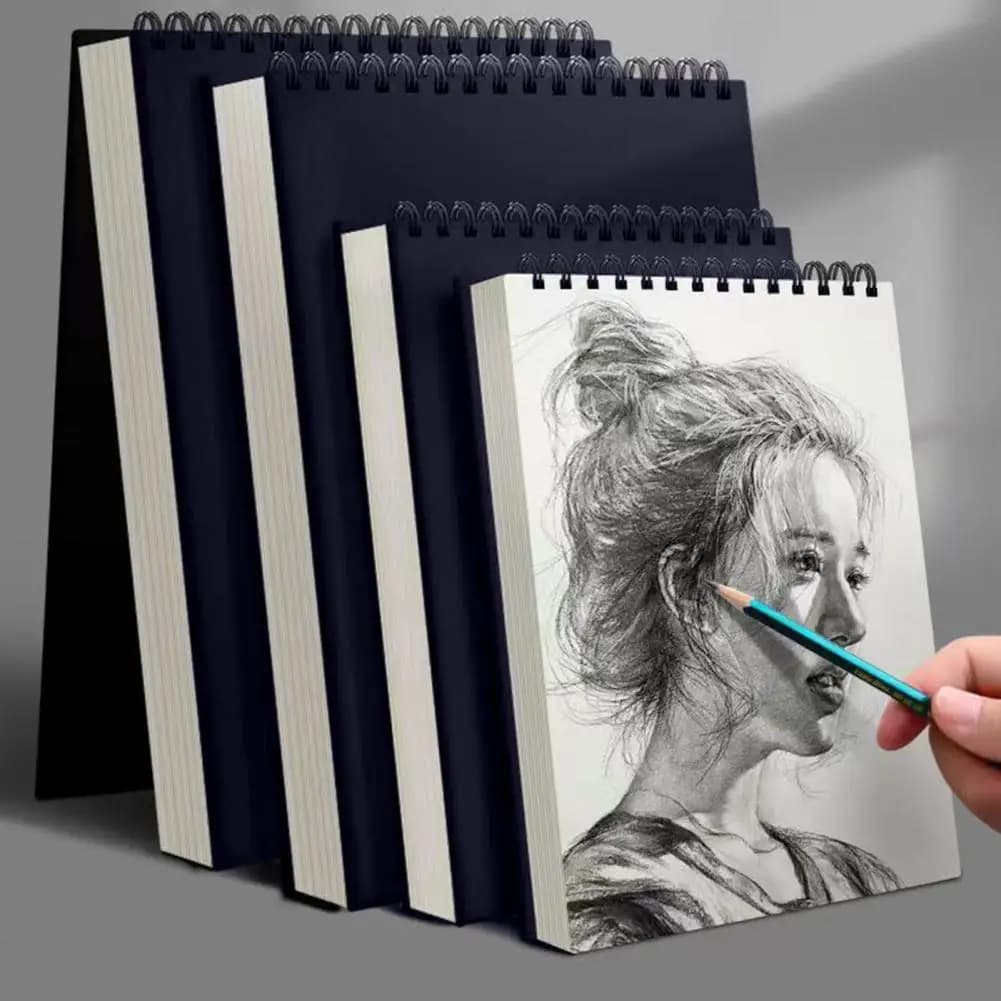 Vellum Paper Sketchbook 30 Soft Pages Spiral Bound Wooden Cover Unfolds Flat Vellum Artist Notebook for Sketching Painting