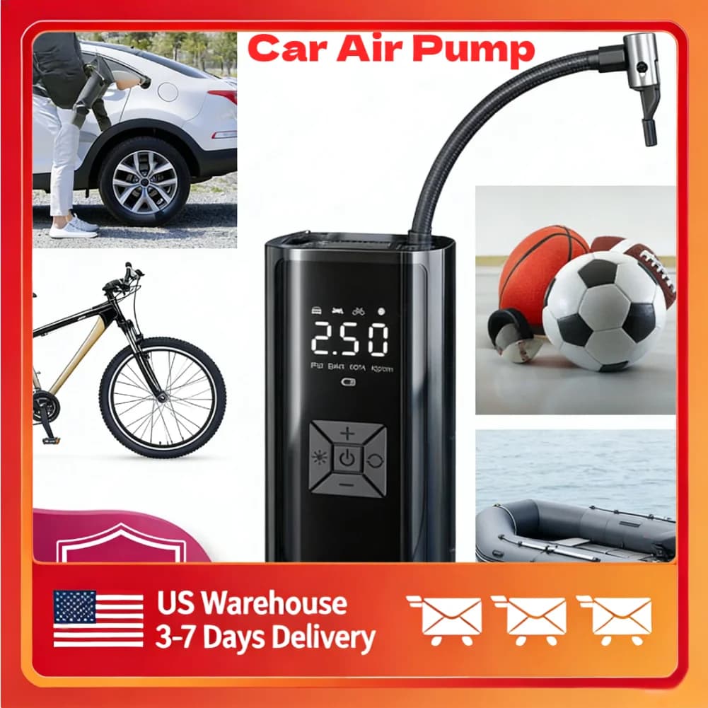Compressore d'Aria Automatico Portatile con Sistema di Dissipazione del Calore e Design Anti-Scottatura per Auto e Moto