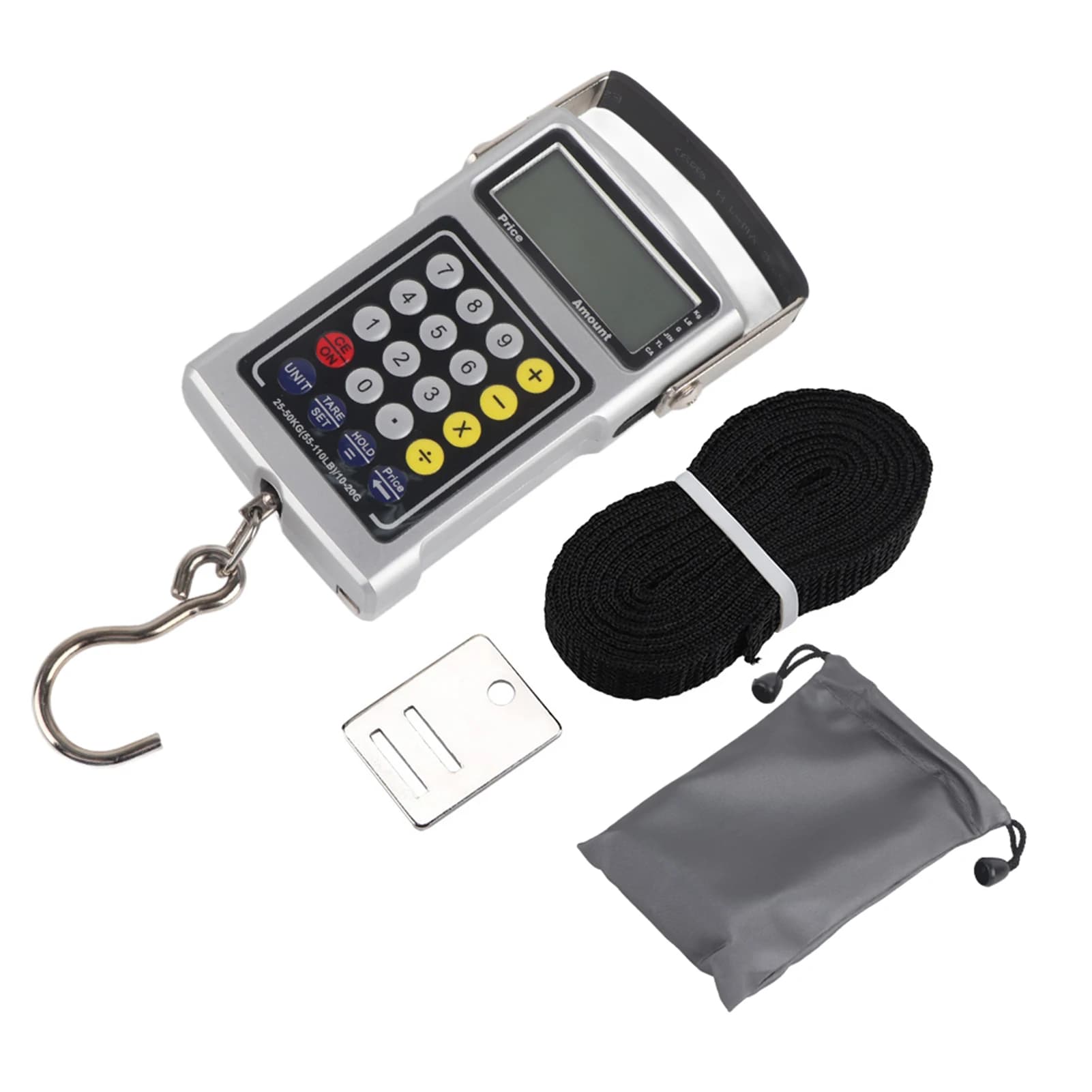 Bilancia Digitale Elettronica a Gancio per Pesca 50Kg, Bilancia per Bagagli 7 in 1, Bilancia Digitale a Gancio, Bilancia a Sospensione