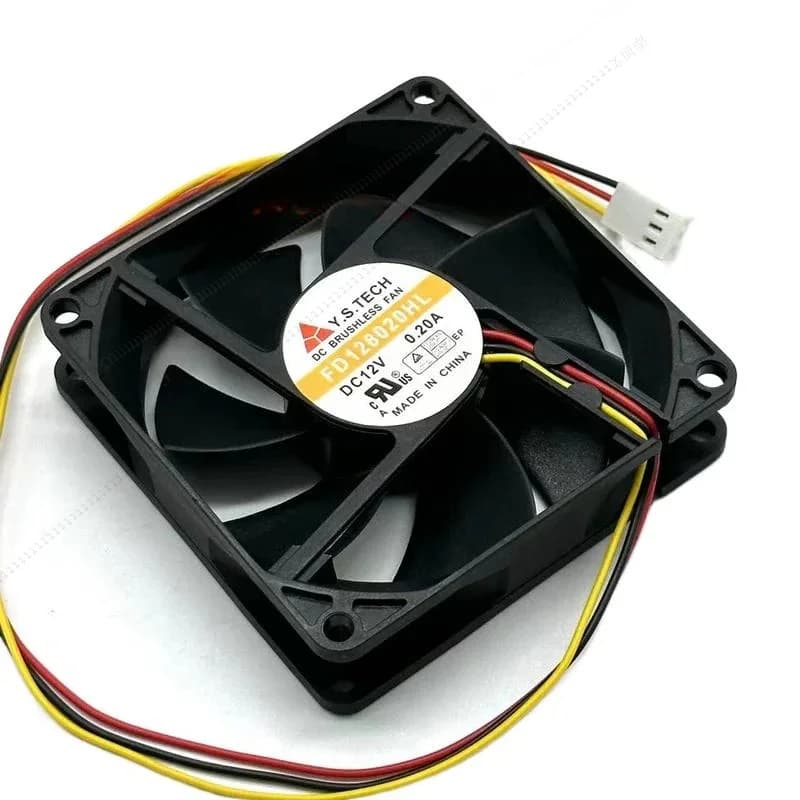Ventola di raffreddamento per server W YS TECH FD 128020 HL DC 12V 0,20A 80X80X20Mm a 3 fili